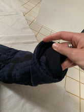 Load image into Gallery viewer, 1980s Armani Heavy Navy Cotton Cropped Bomber with Black Contrast Trim Detailing - Size XL