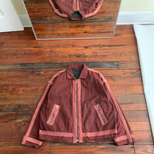 Load image into Gallery viewer, 1990s Armani Object Dyed Bordeaux Blouson with Pink Contrast Pipping - Size XL
