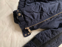Load image into Gallery viewer, 1980s Armani Heavy Navy Cotton Cropped Bomber with Black Contrast Trim Detailing - Size XL
