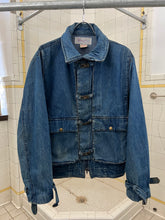 Load image into Gallery viewer, 1980s Marithe Francois Girbaud x Complemets Denim Cargo Jacket with Front Buckle Closures - Size M