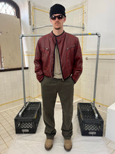 Load image into Gallery viewer, 2000s Armani Padded Faux Leather Red Moto Jacket - Size M