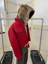 Load image into Gallery viewer, 1990s Armani Quilted Nylon Red Trucker Jacket - Size L