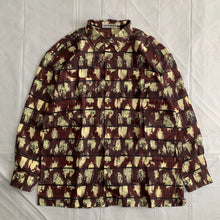 Load image into Gallery viewer, ss1996 Issey Miyake Green &amp; Maroon Graphic Striped Dyed Shirt - Size L