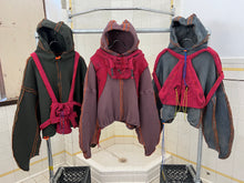 Load image into Gallery viewer, Seeing Red Teal Dyed Elephant Trunk Hoodie with Red Token Bag - Size OS