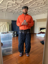 Load image into Gallery viewer, 1990s Armani Cropped Quilted Chevron Iridescent Orange Bomber Jacket - Size L