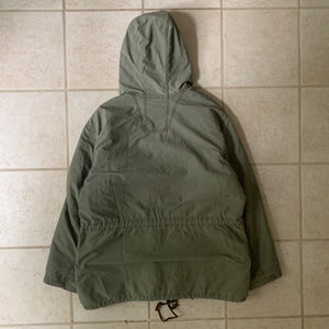 1990s Armani Faded Seafoam Green Military Parka with Removeable Quilted Lining - Size XL
