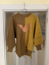 Load image into Gallery viewer, 1980s Armani Batwing Two Tone Mohair Sweater with Brown Leather Eagle Patch - Size M