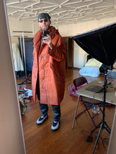 Load image into Gallery viewer, aw1994 Issey Miyake Translucent Burnt Orange Oversize Long Coat with Packable Hood - Size L
