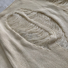 Load image into Gallery viewer, 1990s Yohji Yamamoto Destroyed Cream Knitted Sweater - Size M