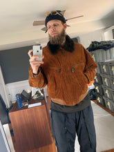 Load image into Gallery viewer, 1990s Armani Burnt Orange Corduroy B-15 Bomber Jacket with Removable Fur Collar and Articulated Shoulder Gusset - Size XL