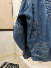 Load image into Gallery viewer, Vintage Padded Denim Moto Jacket - Size L