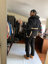 Load image into Gallery viewer, 1990s Armani Navy Pillow Neck Bondage Jacket with Removable Sleeves - Size L