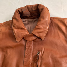 Load image into Gallery viewer, aw1992 Issey Miyake Leather Pillow Neck Flight Jacket with Packable Hood - Size XL