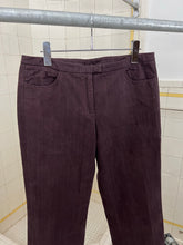 Load image into Gallery viewer, 2000s Mandarina Duck Brushed Purple Cotton Trousers with Yellow Stitch Detailing - Size S