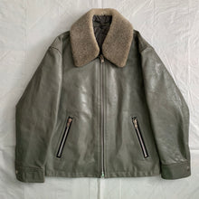 Load image into Gallery viewer, 1994 CDGH Slate Grey Leather Jacket with Removable Fur Collar - Size XL