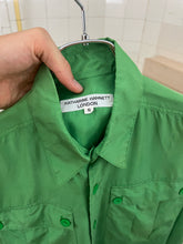 Load image into Gallery viewer, 1980s Katharine Hamnett Green Silk Cargo Shirt - Size M