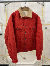 Load image into Gallery viewer, 1990s Armani Quilted Trucker Jacket w/ Leather Collar - Size L