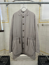 Load image into Gallery viewer, 1980s Marithe Francois Girbaud Long Padded Silk Coat with Waist Drawstrings - Size L