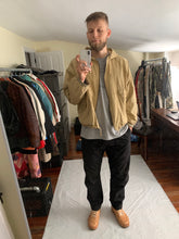 Load image into Gallery viewer, 1990s Armani Faded Yellow Paneled Hooded Work Jacket  - Size XL
