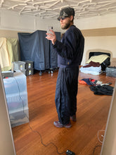 Load image into Gallery viewer, 1980s Armani Heavy Navy Cotton Cropped Bomber with Black Contrast Trim Detailing - Size XL