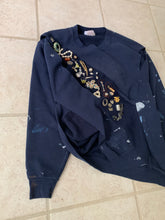 Load image into Gallery viewer, ss2021 Per Gotesson Slashed Vintage Paint Splattered Crewneck with Vintage Jewelry - Size S/M