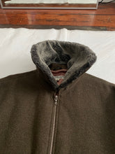 Load image into Gallery viewer, 1990s Katharine Hamnett Cropped Dark Khaki Wool Jacket with Fur Collar - Size M