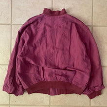 Load image into Gallery viewer, 1990s Armani Iridescent Magenta Linen Bomber with Cuff Detailing - Size S