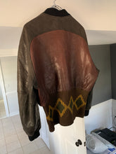 Load image into Gallery viewer, 1990s Armani Cropped Leather Bomber Jacket with Exaggerated Ribbing Hem - Size M