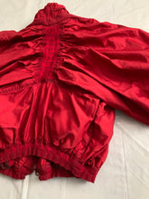 Load image into Gallery viewer, aw2007 Issey Miyake APOC Cropped Red Jacket with Pleats and Ribbing Details - Size S