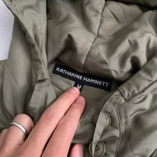 Load image into Gallery viewer, 1990s Katharine Hamnett Khaki Silk Military Parka - Size XL