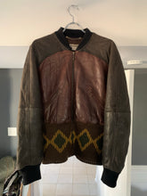 Load image into Gallery viewer, 1990s Armani Cropped Leather Bomber Jacket with Exaggerated Ribbing Hem - Size M