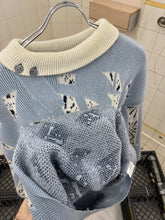 Load image into Gallery viewer, 1980s Marithe Francois Girbaud x Maillaparty Wide Intarsia Sweater with Button Collar Feature - Size L