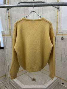 1980s Armani Faded Yellow Panda Graphic Sweater - Size M