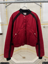Load image into Gallery viewer, 1980s Armani Heavy Red Cotton Cropped Bomber with Black Contrast Trim Detailing - Size XL