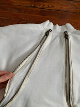 Load image into Gallery viewer, 1980s Issey Miyake White Dual Backzip Heavy Cotton Bomber Jacket with Asymmetric Closure - Size XL