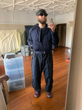 Load image into Gallery viewer, 1980s Armani Heavy Navy Cotton Cropped Bomber with Black Contrast Trim Detailing - Size XL