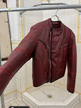 Load image into Gallery viewer, 2000s Armani Padded Faux Leather Red Moto Jacket - Size M