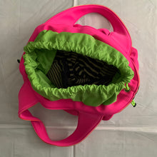 Load image into Gallery viewer, ss2004 Issey Miyake Futuristic Deformed Pink Neoprene Backpack / Tote Bag with Transparent Piping Trim - Size OS