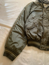 Load image into Gallery viewer, 1990s Armani Olive Nylon Bomber Jacket with Removable Hood - Size S