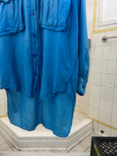 Load image into Gallery viewer, 1980s Katharine Hamnett Blue Silk Cargo Shirt - Size M