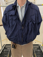 Load image into Gallery viewer, aw1986 Katharine Hamnett Silk Navy Cargo Bomber - Size OS