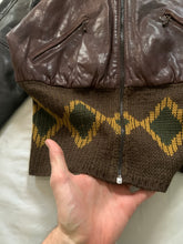Load image into Gallery viewer, 1990s Armani Cropped Leather Bomber Jacket with Exaggerated Ribbing Hem - Size M