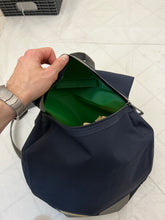 Load image into Gallery viewer, Late 1990s Mandarina Duck Navy 'Basis' Zaino Circular Backpack - Size OS