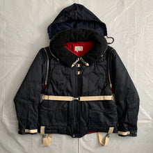 Load image into Gallery viewer, 1990s Armani Navy Pillow Neck Bondage Jacket with Removable Sleeves - Size L