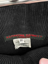 Load image into Gallery viewer, 1980s Katharine Hamnett Black Corduroy Baggy Trousers with Waist Synch and Tapered Cuff - Size XL