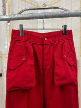 Load image into Gallery viewer, 1970s Issey Miyake Red Inside-Out Flap Pocket Trousers - Size S