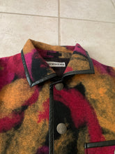 Load image into Gallery viewer, aw1997 Issey Miyake Wool Vibrant Camo Blazer with Leather Trim - Size L