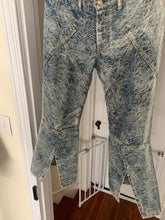 Load image into Gallery viewer, ss2007 Issey Miyake Rose Embossed Paneled Flared Denim Pants - Size XS