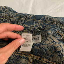 Load image into Gallery viewer, ss2007 Issey Miyake Rose Embossed Paneled Denim Jacket - Size XS