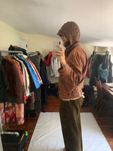 Load image into Gallery viewer, aw1992 Issey Miyake Leather Pillow Neck Flight Jacket with Packable Hood - Size XL